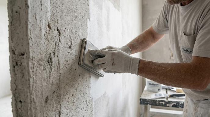 Sanding a wall before paint